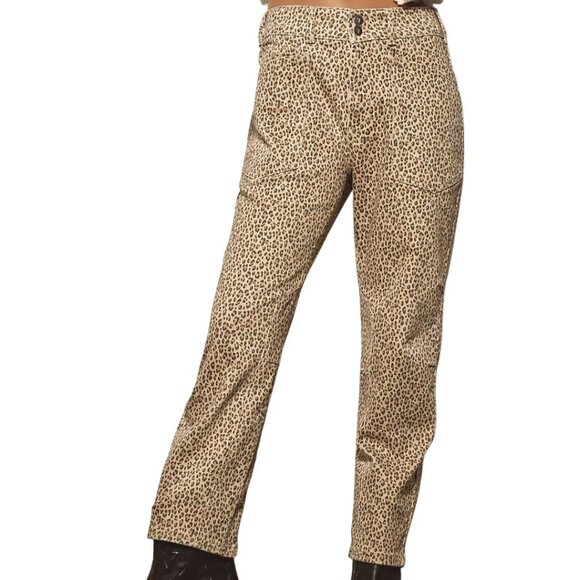 Anthropologie Pilcro The Wanderer Mid Rise Relax Leg Jeans Leopard Size 32 - Picture 5 of 14